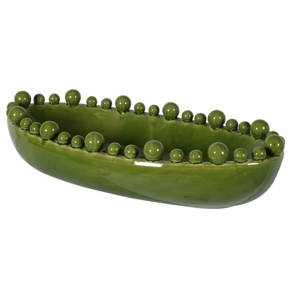 Large Green Ceramic Bowl 58 cm – Oval Decorative Ceramic Centrepiece
