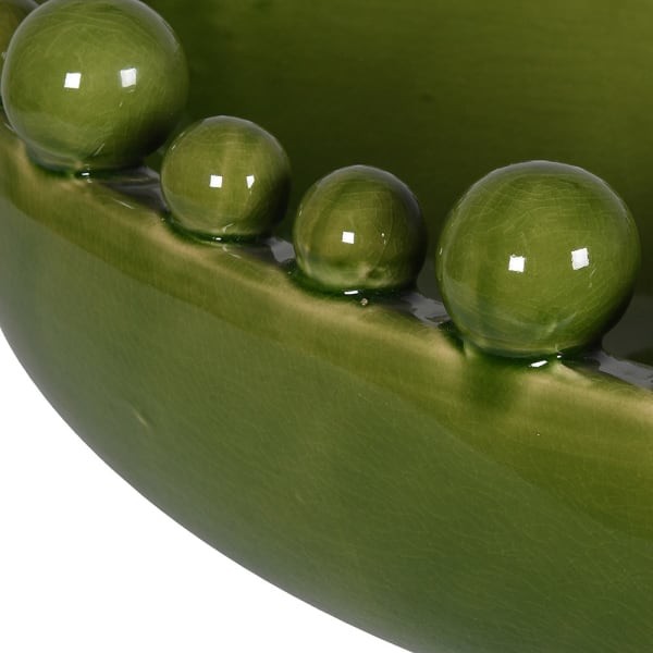 Large Green Ceramic Bowl 58 cm – Oval Decorative Ceramic Centrepiece