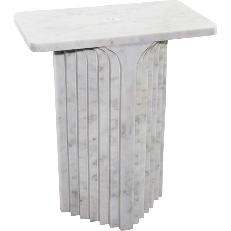 Kingston Column 49 cm White Marble Side Table