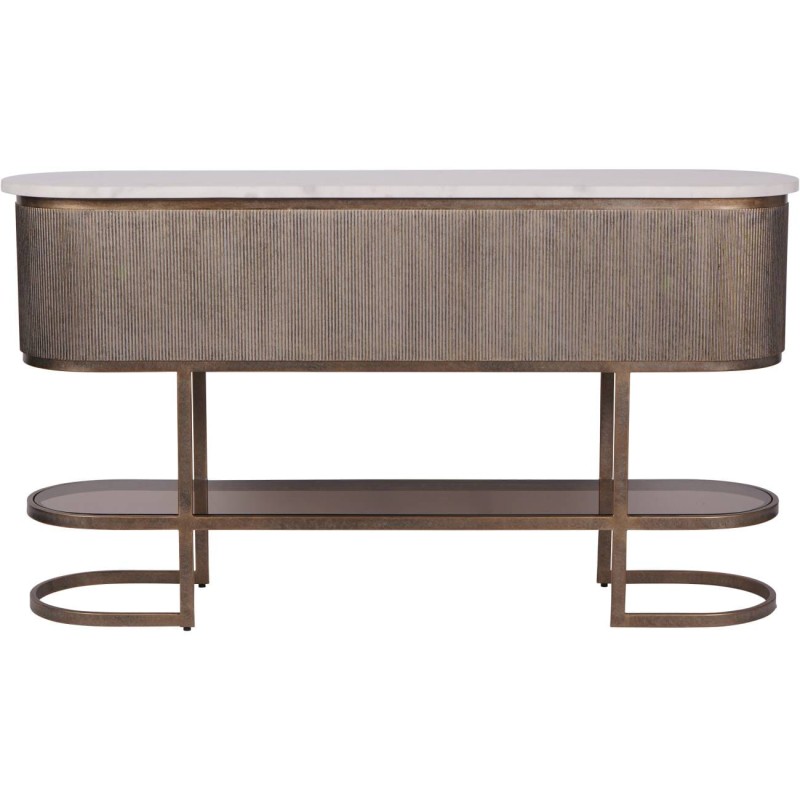 Primrose 135 cm Gold Console Table with Gold Base and Marble Top