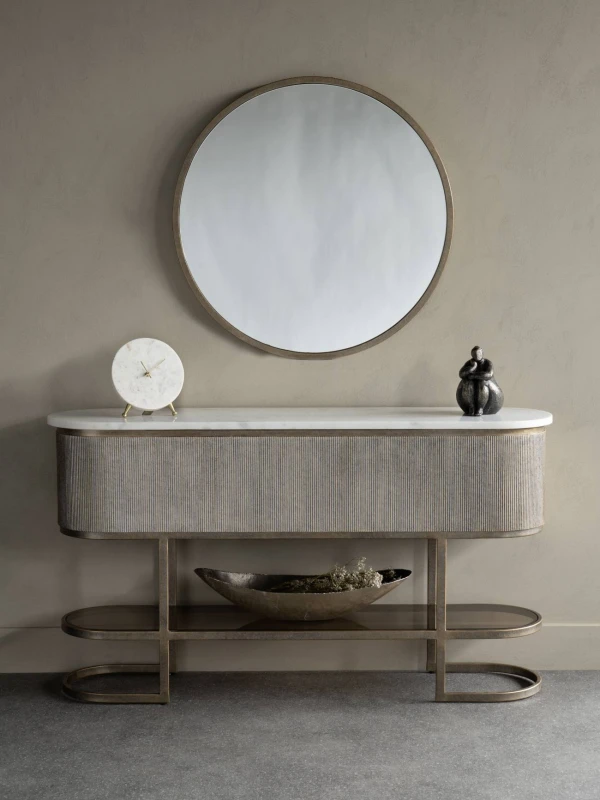 Marble and antique gold console table for hallway
