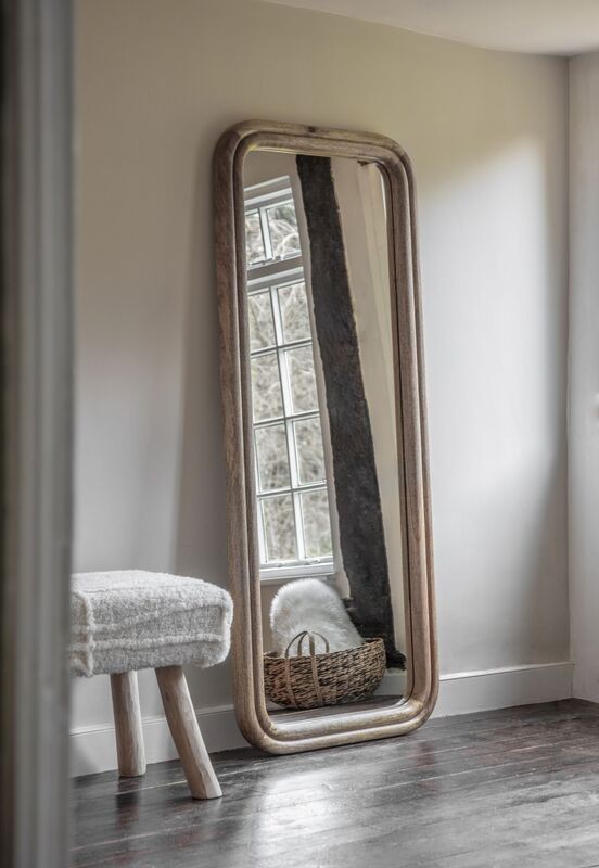 Wilton Large Rectangular Mirror with Wooden Frame 170x70 cm