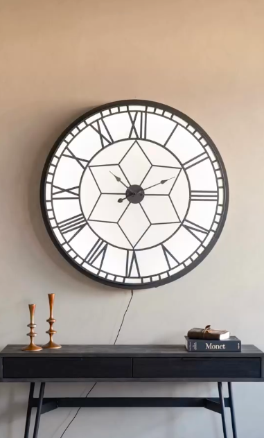 Linton Oversized Wall Clock 100 cm with LED light