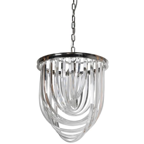 Clear Glass Pendant Light with Layered Glass Tubes 40 cm
