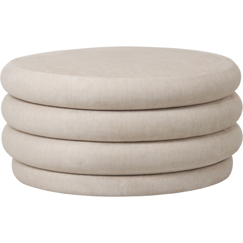 Belgravia Cream Ottoman Coffee Table – 78 cm Round Ottoman with Storage