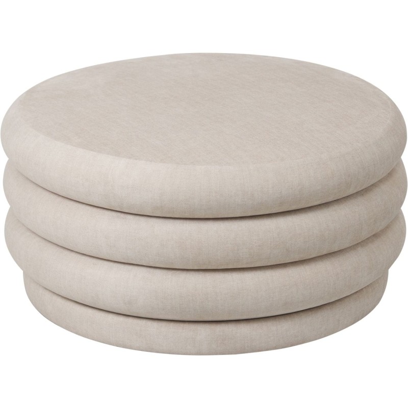 Belgravia Cream Ottoman Coffee Table – 78 cm Round Ottoman with Storage