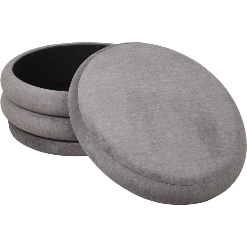 Belgravia Grey Ottoman Coffee Table – 78 cm Round Ottoman with Storage