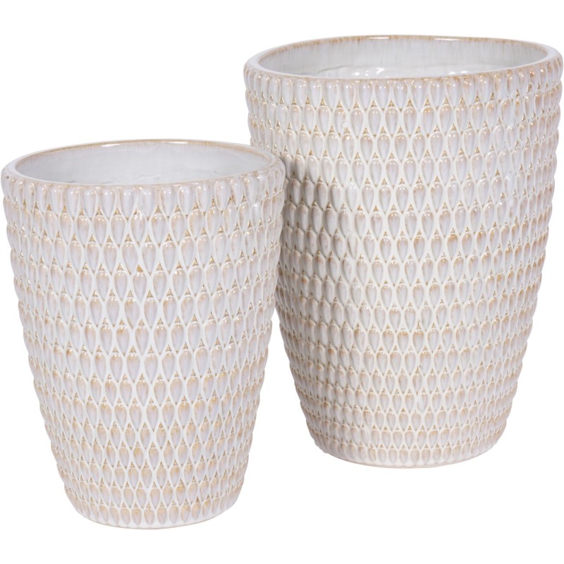 Boscobel Cream Ceramic Planter M 44 cm – Cream Planter for the Living Room