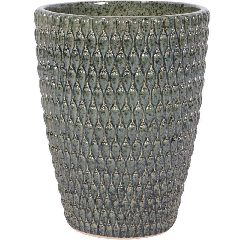 Boscobel Green Ceramic Planter M 44 cm – Green Planter for the Living Room