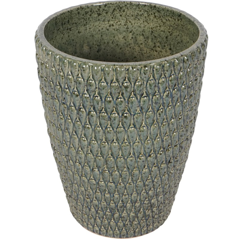 Boscobel Green Ceramic Planter M 44 cm – Green Planter for the Living Room