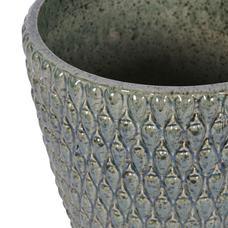 Boscobel Green Ceramic Planter M 44 cm – Green Planter for the Living Room