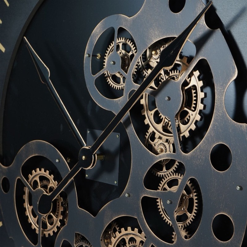 Ennismore clock with black dial and gold indices