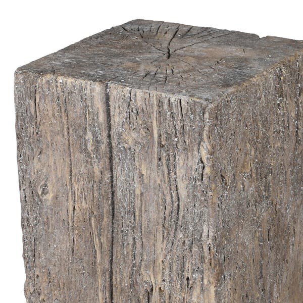 Wood Effect Cement Flower Pedestal – 30 × 100 cm