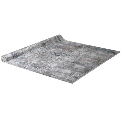 Grey and Blue Rug 206 x 290 cm in Viscose and Acrylic