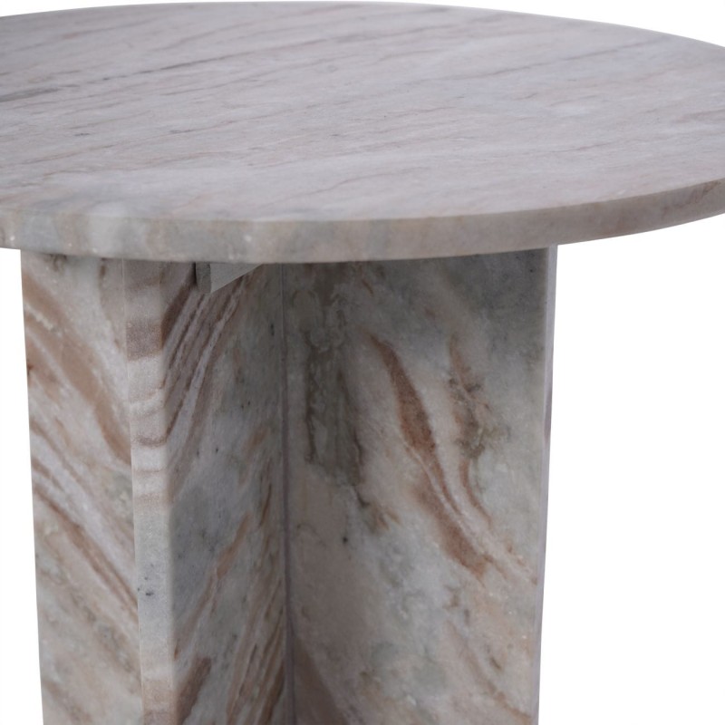 Stolik boczny Kingston Marble 42 cm stolik marmurowy brąz okrągły