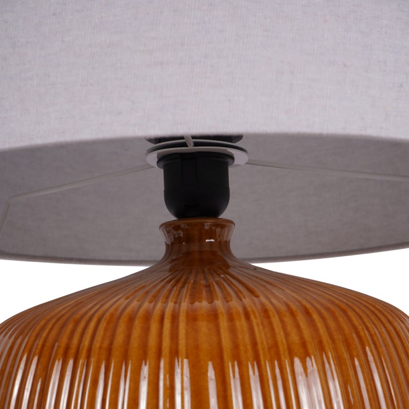 Ochre Ceramic Burst lamp with ribbed base