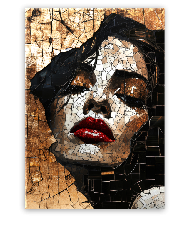 Mosaic Glasspik Glass Wall Art mettalic gold 70x100 cm