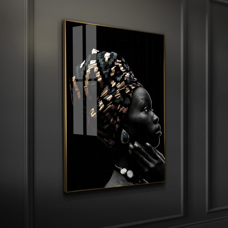 Oriental Glow Glasspik glass paint gold frame 80x20 cm