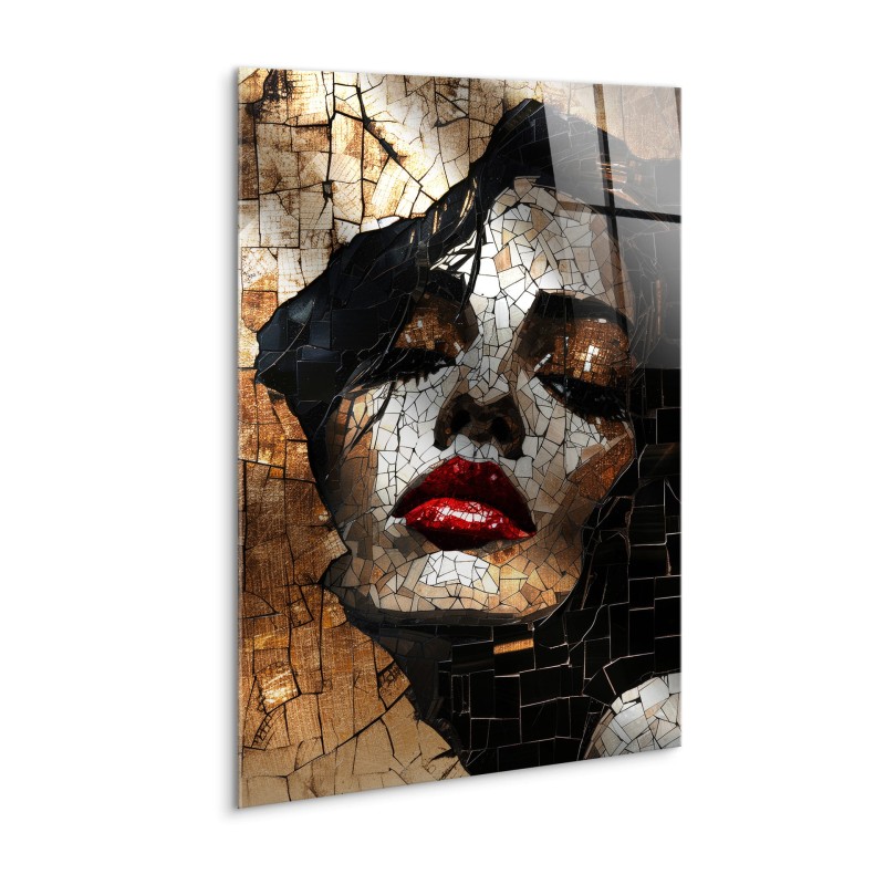 Mosaic Glasspik Glass Wall Art mettalic gold 70x100 cm