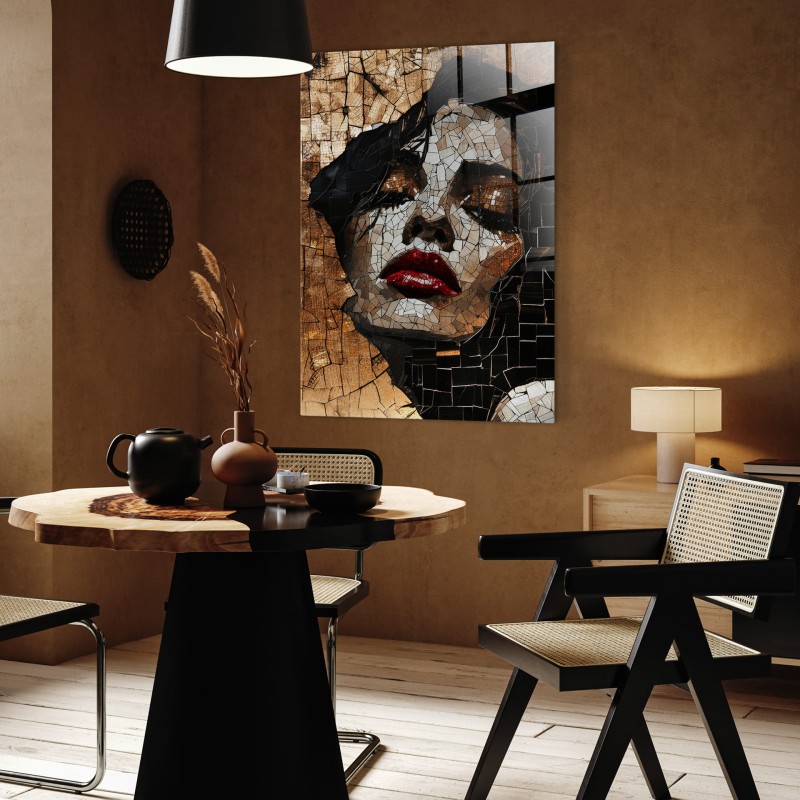 Mosaic Glasspik Glass Wall Art mettalic gold 70x100 cm
