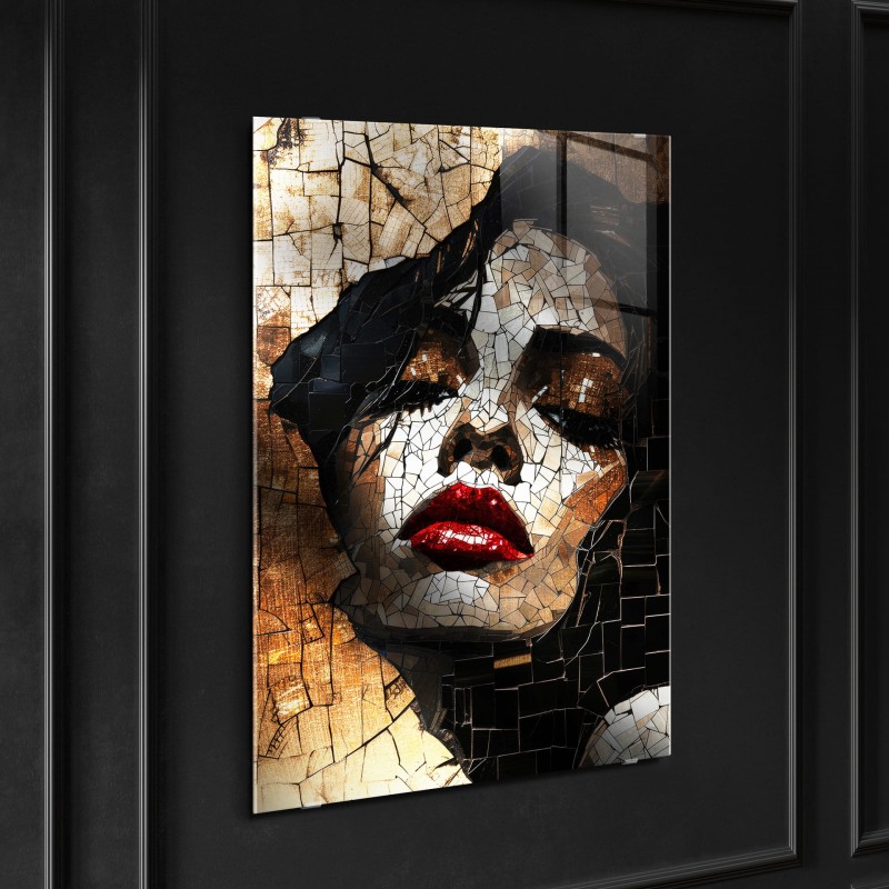 Mosaic Glasspik Glass Wall Art mettalic gold 70x100 cm