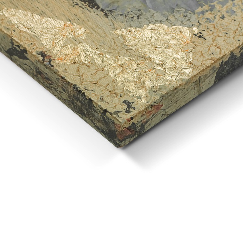 Large floral portrait canvas displayed above a console