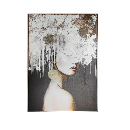Mayfair Hand-Finished Canvas Wall Art 70 × 100 cm – Female Portrait with Gold Frame