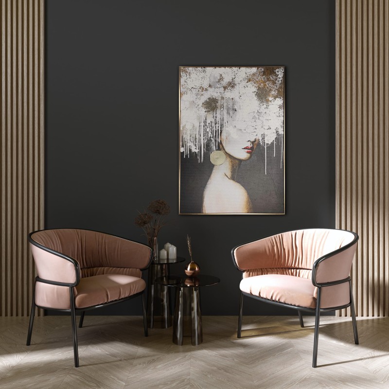 Black white and gold Mayfair canvas wall art