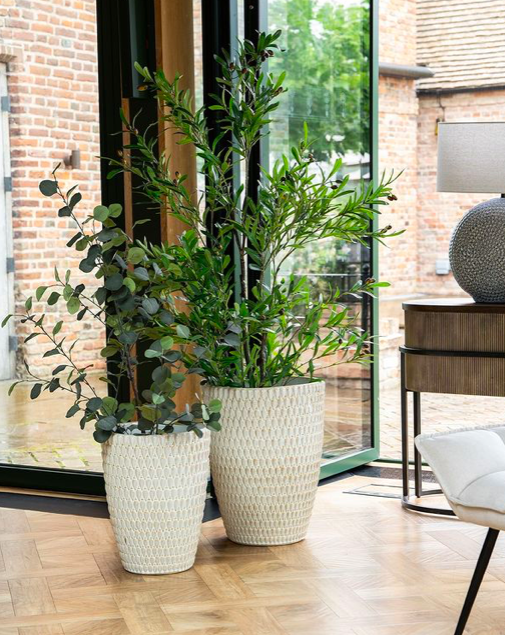 Boscobel Cream Ceramic Planter L 54 cm – Cream Planter for the Living Room