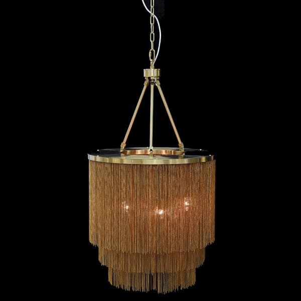 Unique Gold 60 cm Chain Chandelier – Decorative Gold Ceiling Light