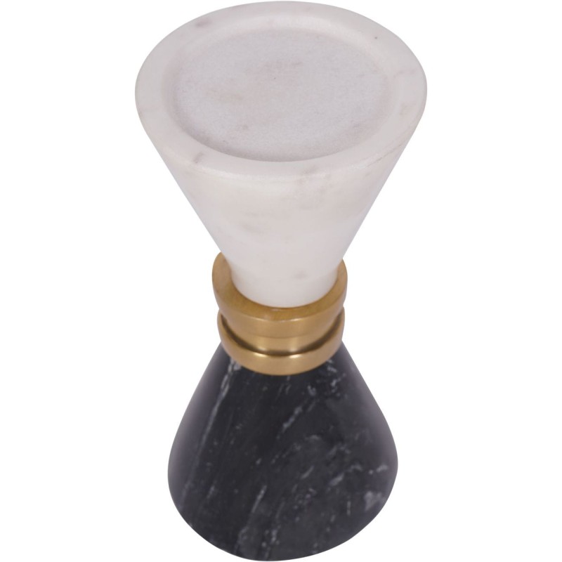 Natural stone candle holder with gold brass ring