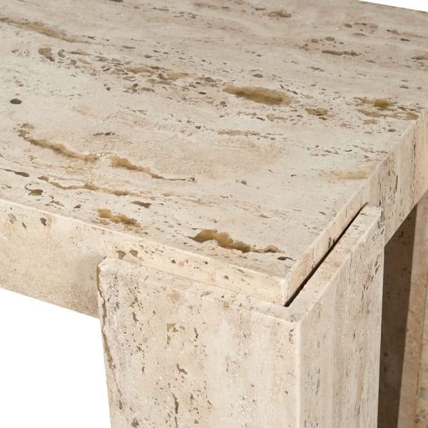 Travertine Marble Console Table 151 x 80 cm – Light Marble Finish