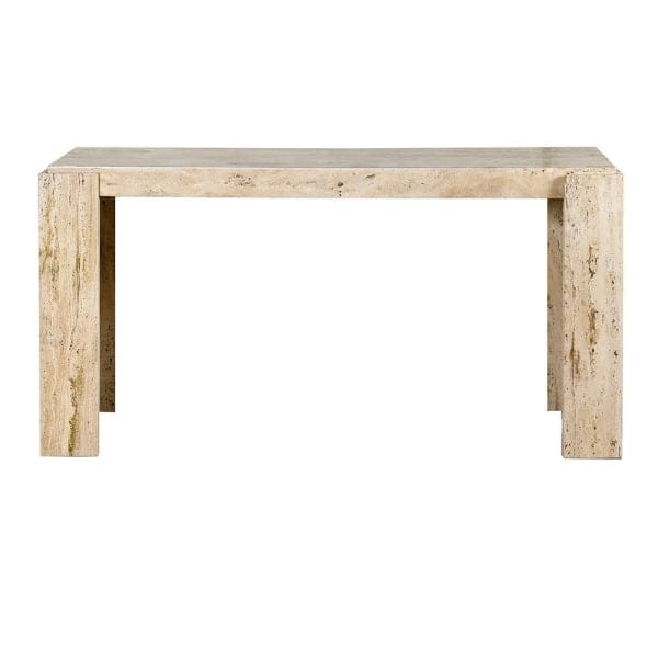 Travertine Marble Console Table 151 x 80 cm – Light Marble Finish