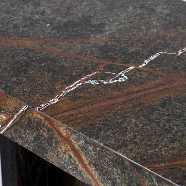 Ravenna marble console table in grey and red natural stone
