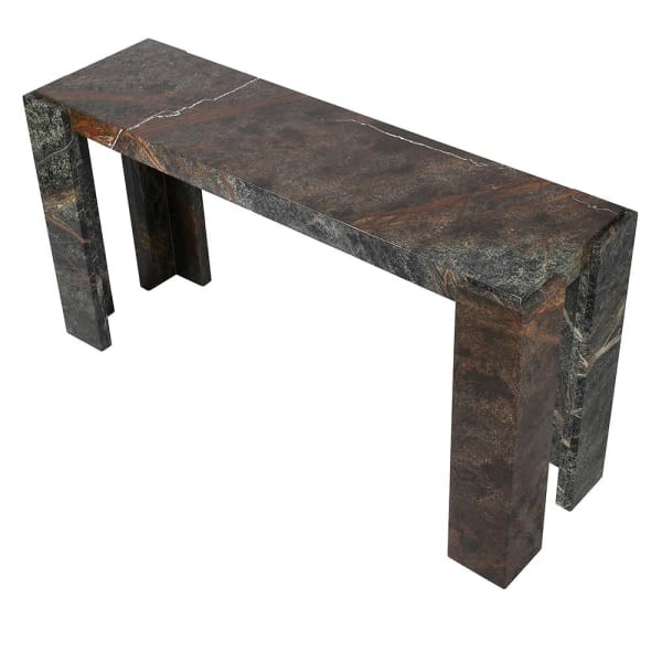 Ravenna marble console table in grey and red natural stone