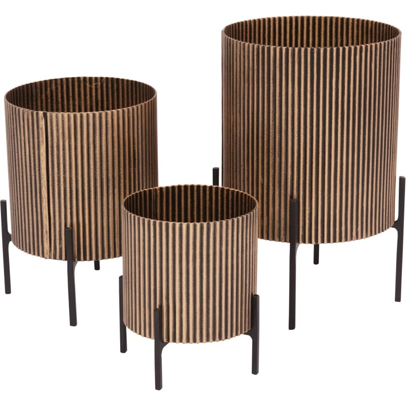 Antique gold indoor plant pots in three different sizes