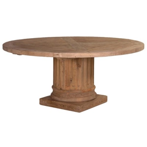 Large Round Reclaimed Wood Dining Table 168cm