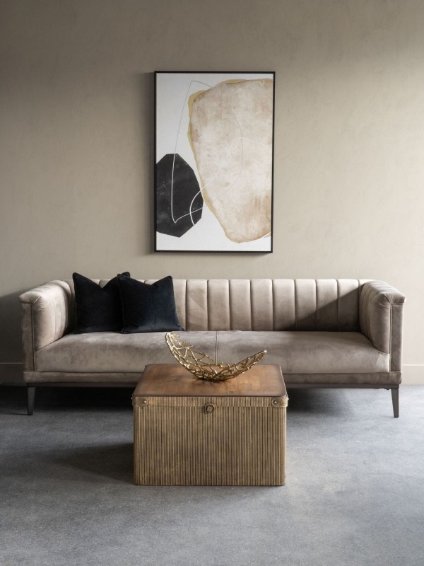 Portrait abstract canvas in beige and black