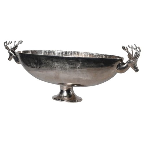 Double Stag Silver Champagne Cooler 115 cm – Large Aluminium Bottle Bowl