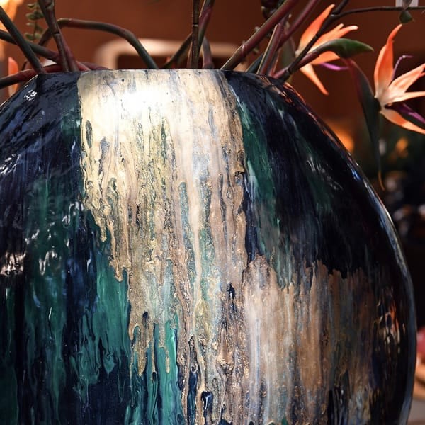 Enamelled Iron Vase for Dried Arrangements 86 cm