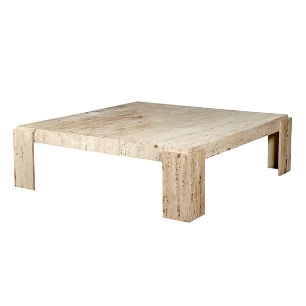 Travertine Coffee Table 120 cm – Square Natural Stone Coffee Table