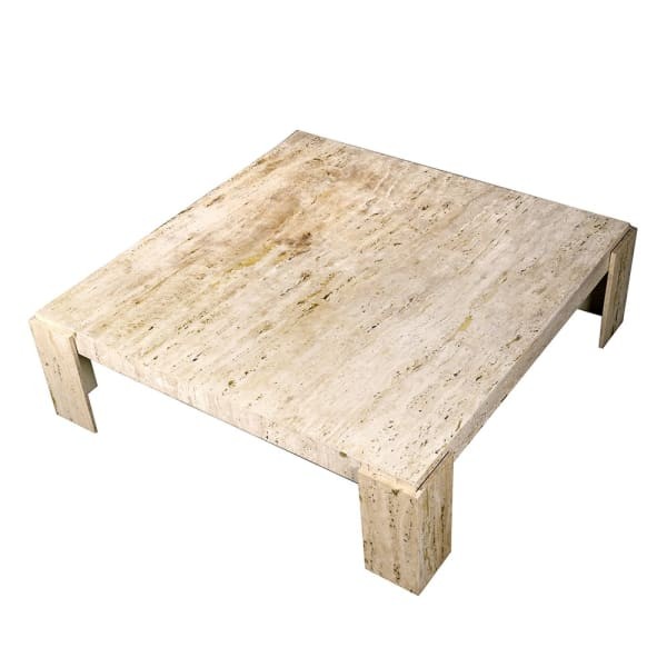 Travertine Coffee Table 120 cm – Square Natural Stone Coffee Table