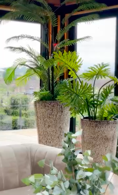 Tall Beige Glaze Planter M 80 cm – Beige Ceramic Planter