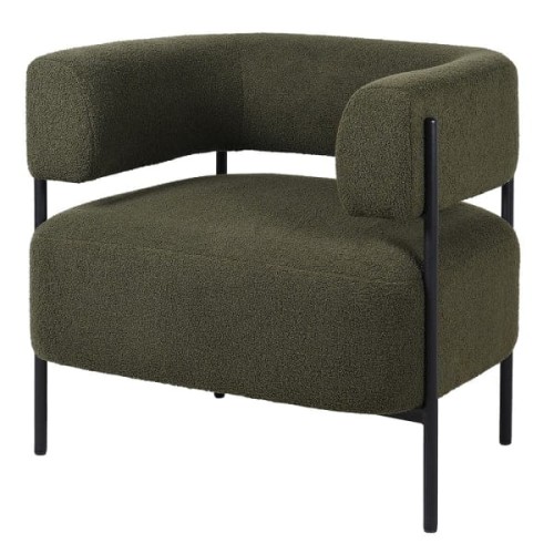 Linton Green Bouclé Armchair 74 x 69 x 76 cm