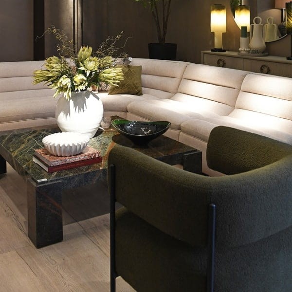 Green bouclé armchair 74 x 69 x 76 cm for living room