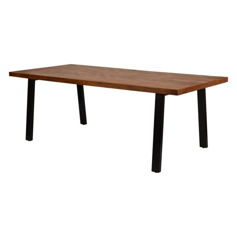Wood Classic II Mango Dining Table – 200x120 cm Wooden Top with Black Steel Legs