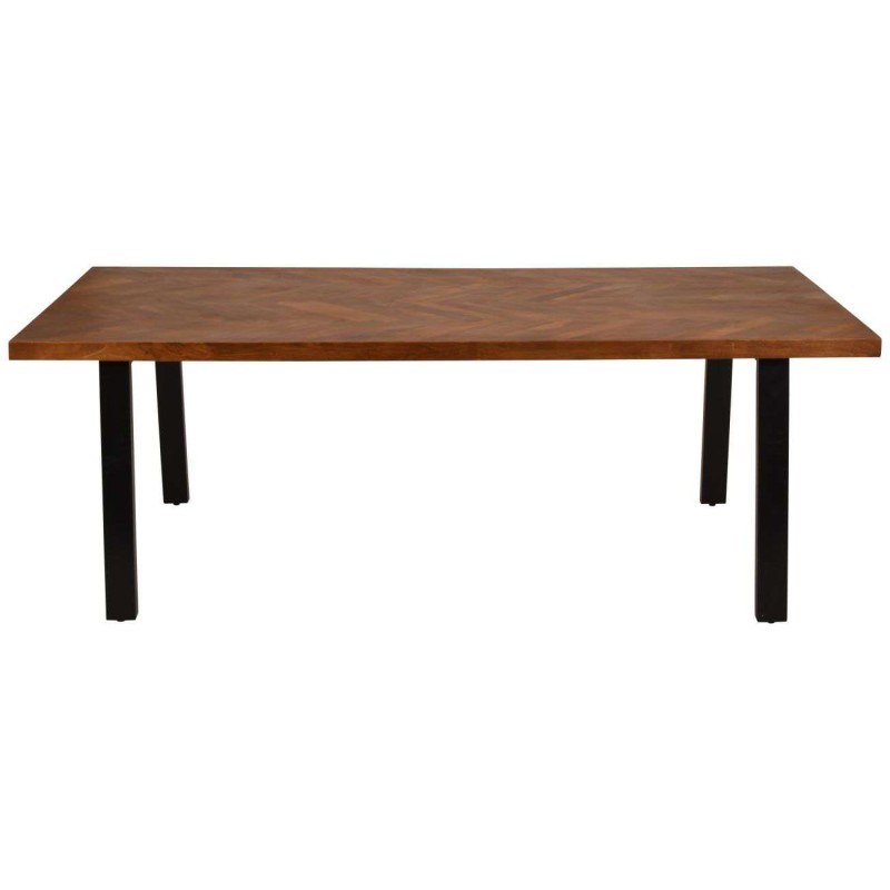 Wood Classic II Mango Dining Table – 200x120 cm Wooden Top with Black Steel Legs