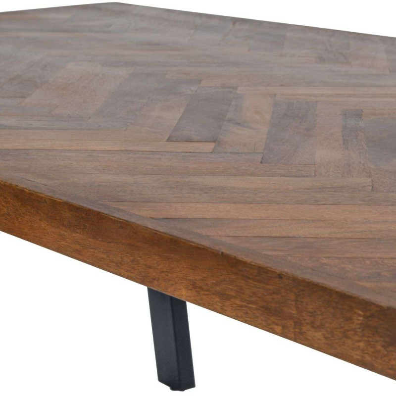 Wood Classic II Mango Dining Table – 200x120 cm Wooden Top with Black Steel Legs