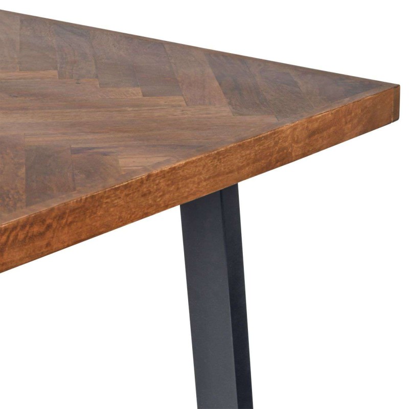 Wood Classic II Mango Dining Table – 200x120 cm Wooden Top with Black Steel Legs