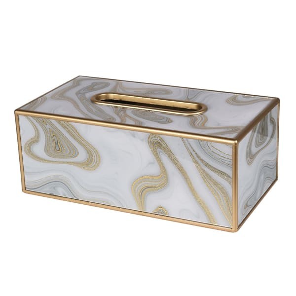 Luxury Gold Tissue Box Cover – Glass & Plastic
